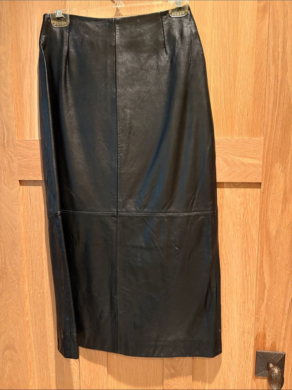FINITY Black Leather Pencil Skirt